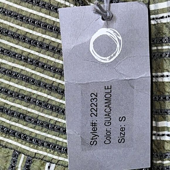 NWT Habitat Fiesta Striped Swing Pullover Boho Top Guacamole Sz S/M - Picture 8 of 8